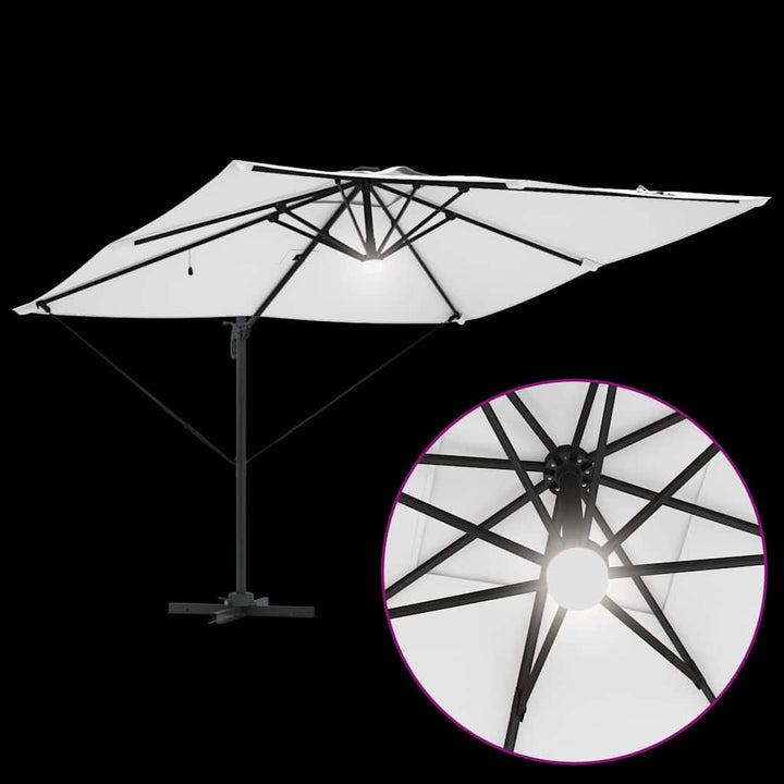 Roma Parasol Beige 286 x 284 x 270 cm Aluminium og Polyester