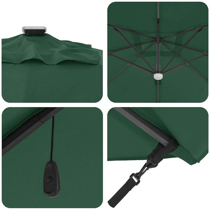 Roma Parasol Grøn 286 x 284 x 270 cm Aluminium og Polyester
