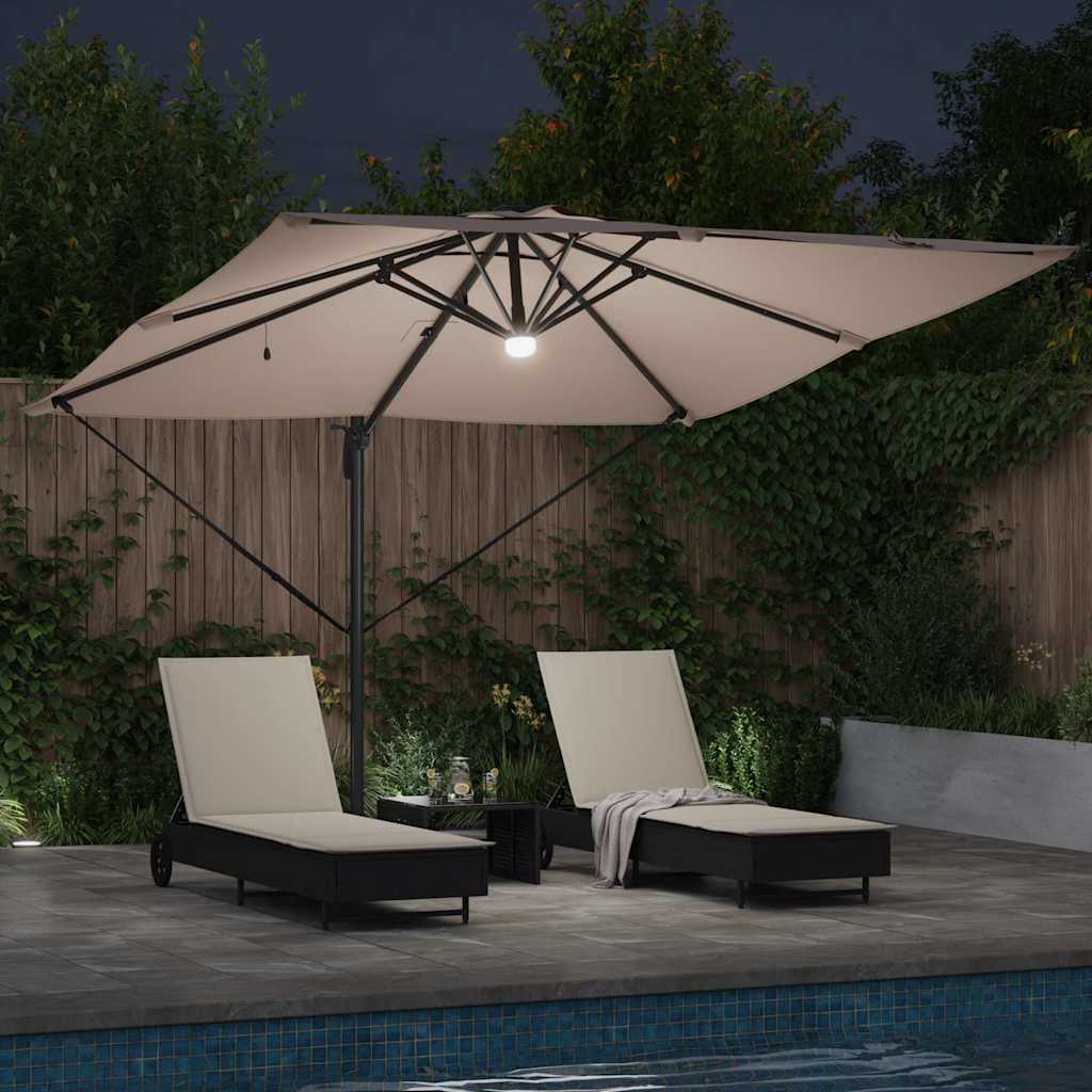Roma Parasol Gråbrun 286 x 284 x 270 cm Aluminium og Polyester