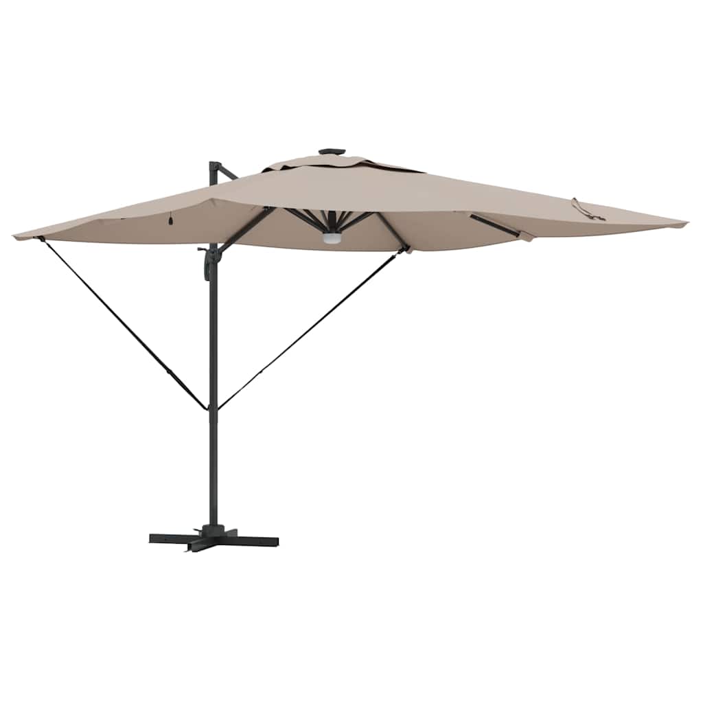Roma Parasol Gråbrun 286 x 284 x 270 cm Aluminium og Polyester