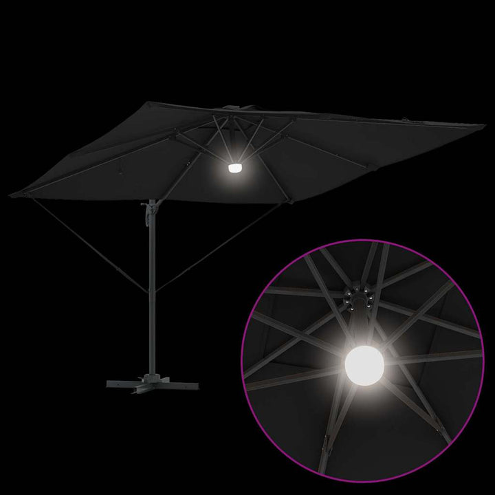 Roma Parasol Sort 286 x 284 x 270 cm Aluminium og Polyester