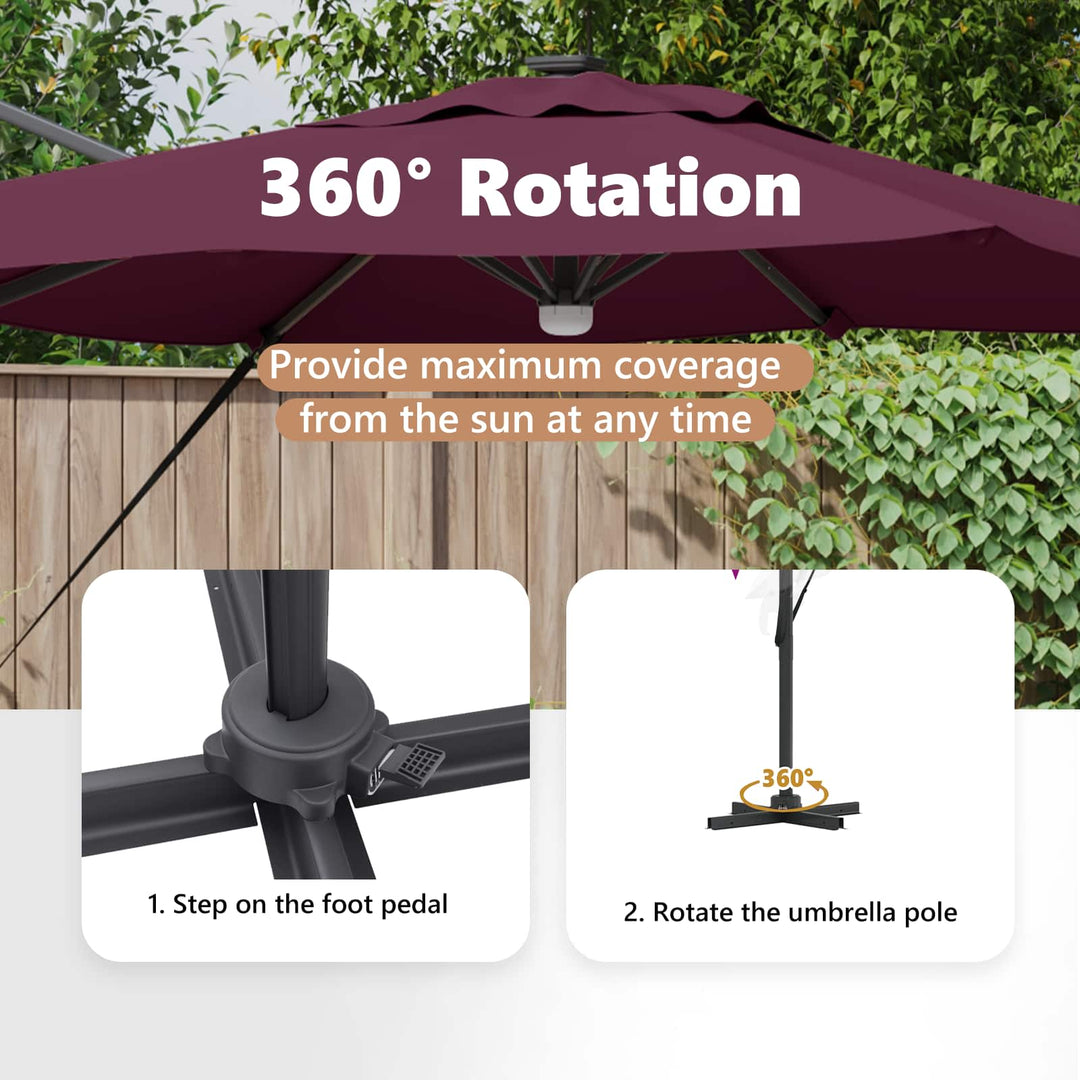 Roma Parasol Rød 286 x 284 x 270 cm Aluminium og Polyester