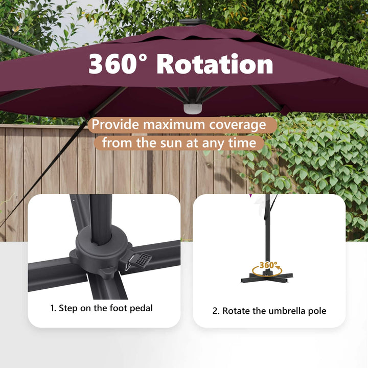 Roma Parasol Rød 286 x 284 x 270 cm Aluminium og Polyester