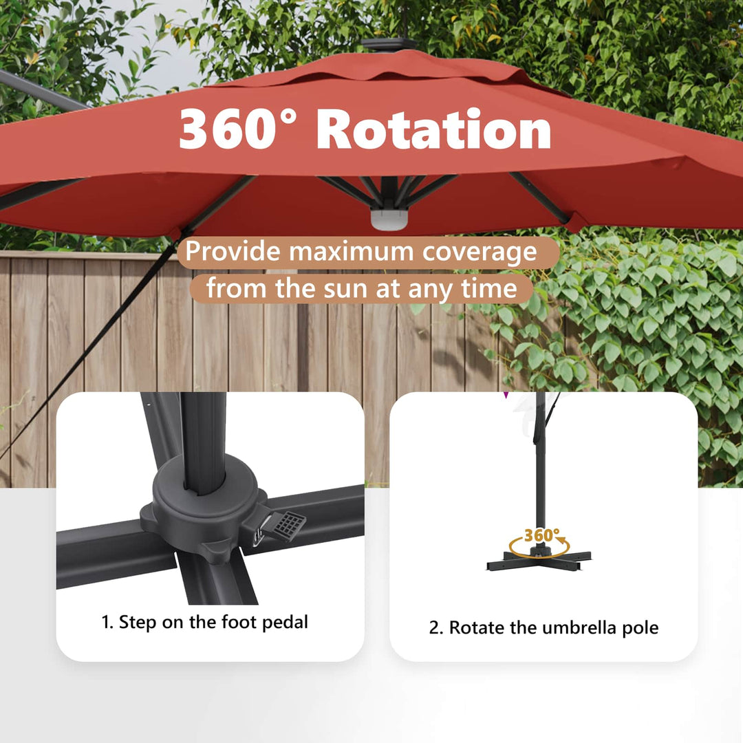Roma Parasol Rød 286 x 284 x 270 cm Aluminium og Polyester