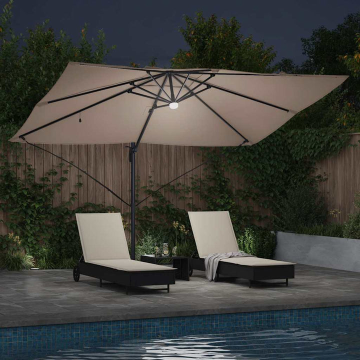 Parasol Gråbrun 351 x 250 x 253 cm Polyester og Aluminium