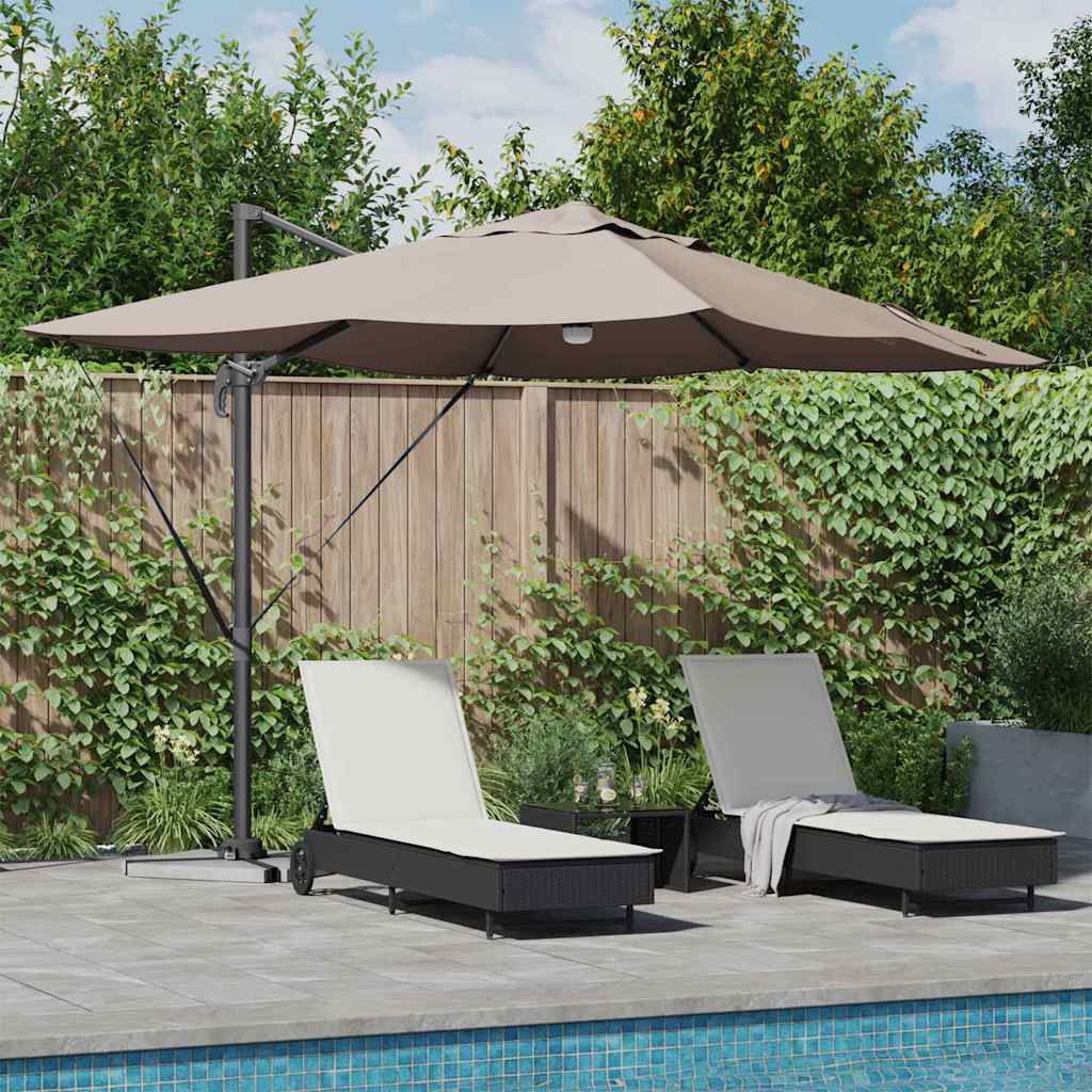 Parasol Gråbrun 351 x 250 x 253 cm Polyester og Aluminium