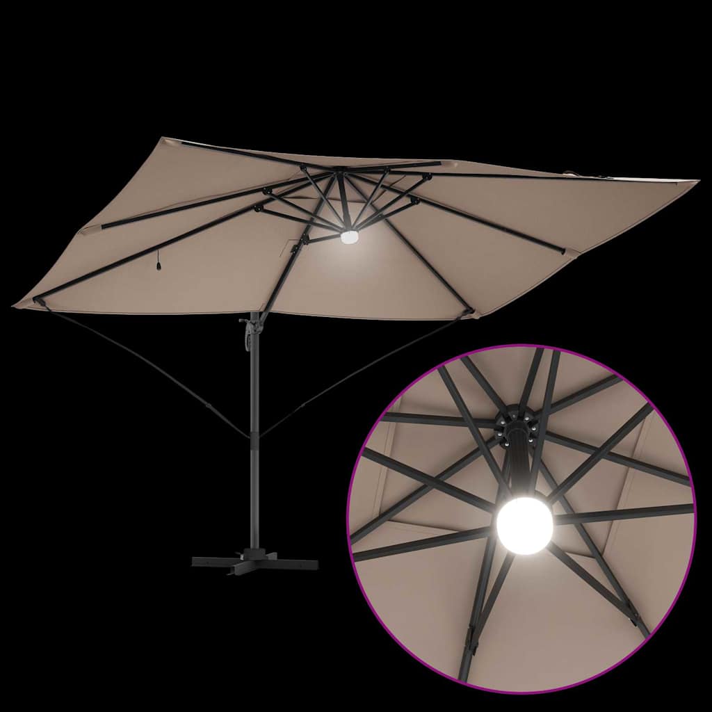 Parasol Gråbrun 351 x 250 x 253 cm Polyester og Aluminium