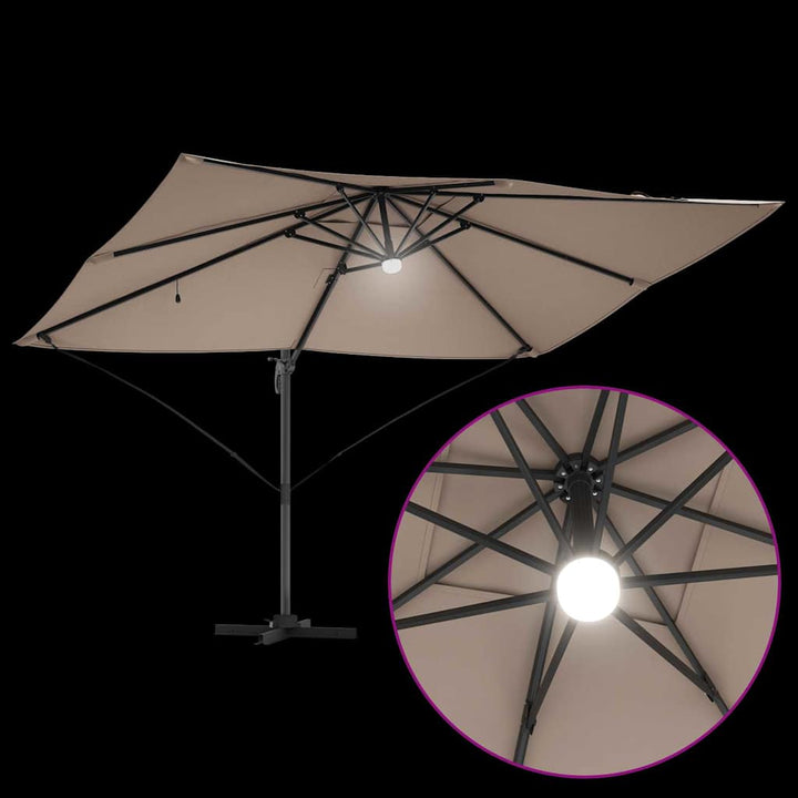 Parasol Gråbrun 351 x 250 x 253 cm Polyester og Aluminium