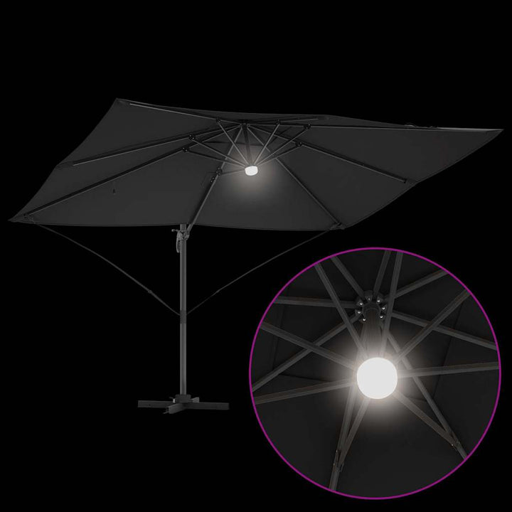 Parasol Sort 351 x 250 x 253 cm Polyester og Aluminium