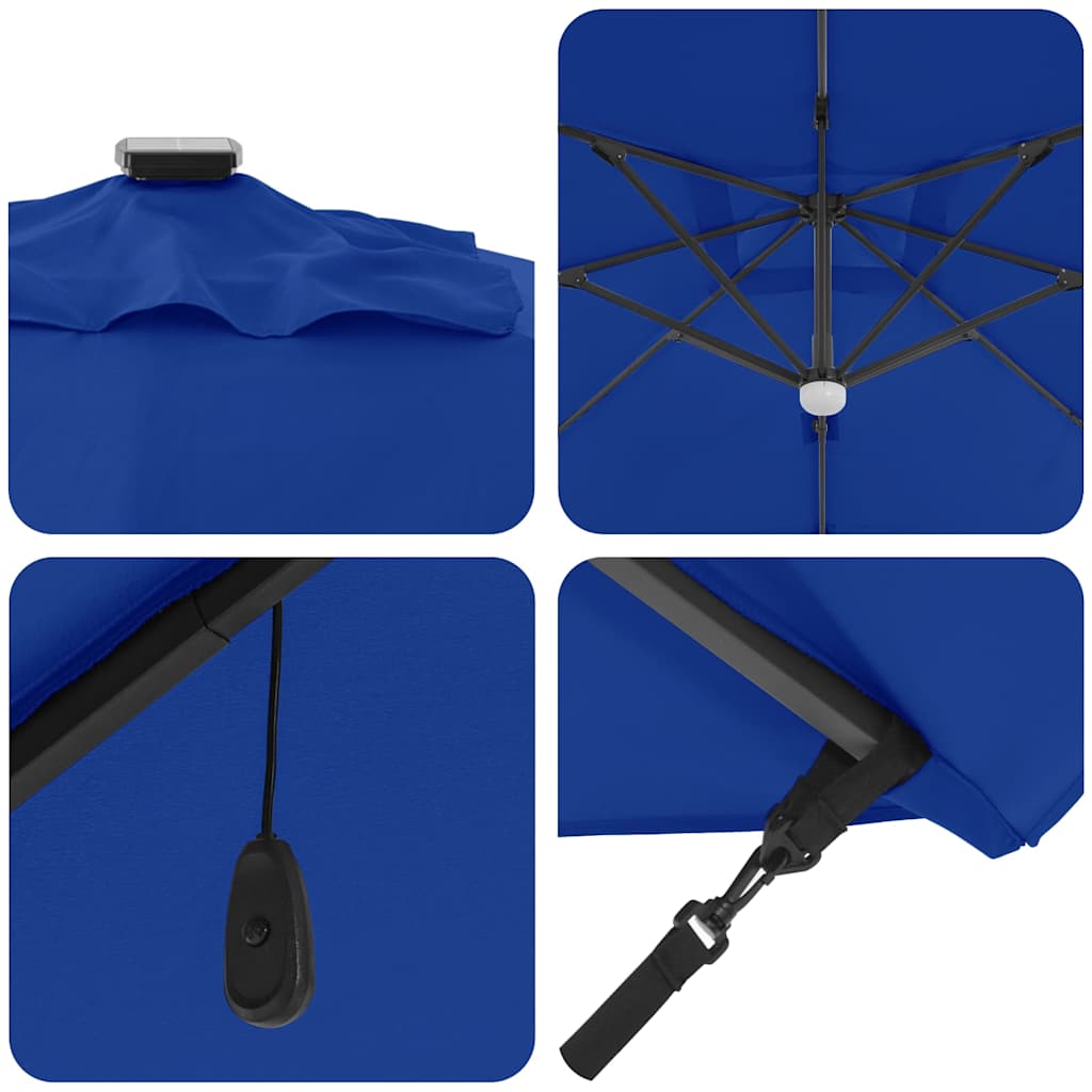 Parasol Azurblå 351 x 250 x 253 cm Polyester og Aluminium