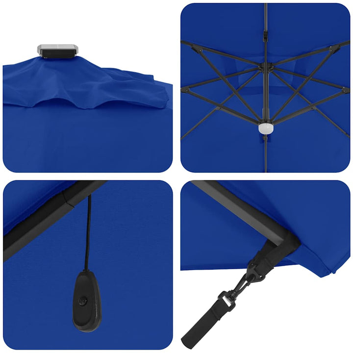 Parasol Azurblå 351 x 250 x 253 cm Polyester og Aluminium