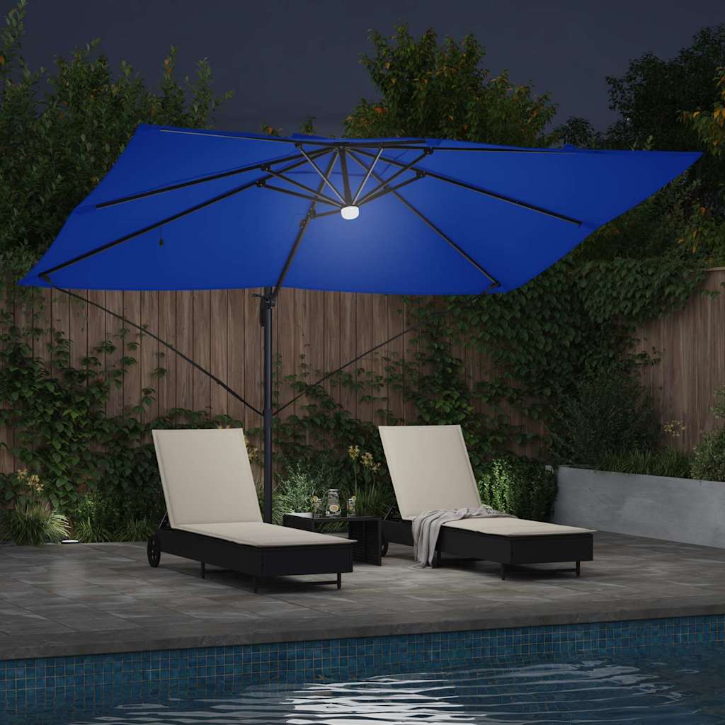 Parasol Azurblå 351 x 250 x 253 cm Polyester og Aluminium