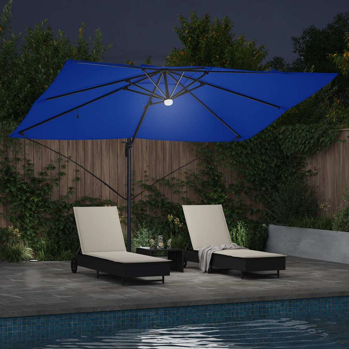 Parasol Azurblå 351 x 250 x 253 cm Polyester og Aluminium