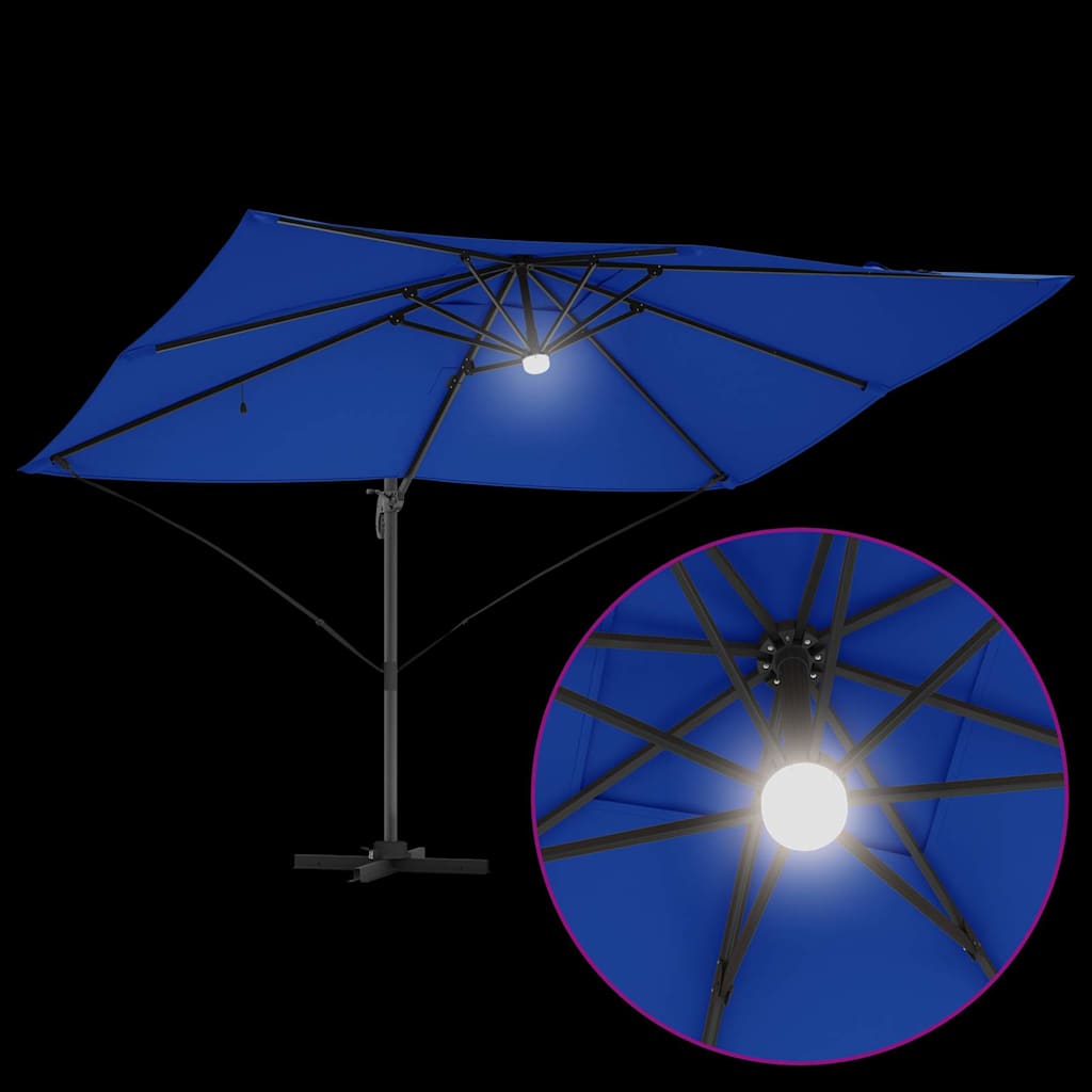 Parasol Azurblå 351 x 250 x 253 cm Polyester og Aluminium