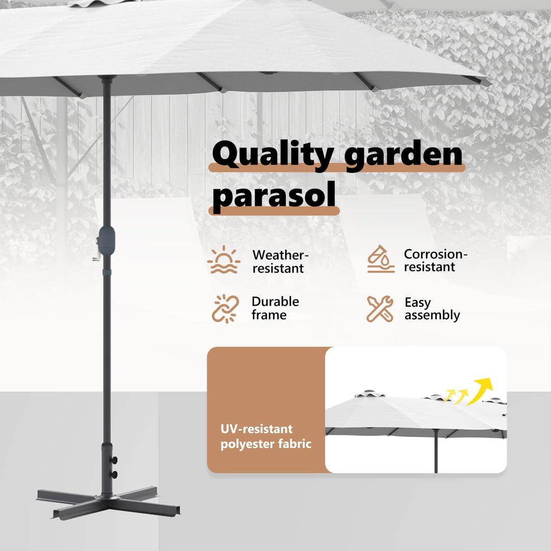 Havesol Sandfarvet 370 x 197 x 239 cm Polyester og Aluminium