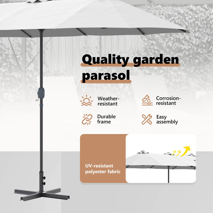 Havesol Sandfarvet 370 x 197 x 239 cm Polyester og Aluminium