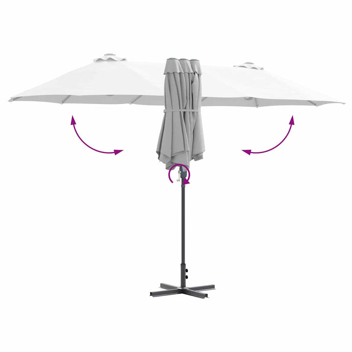 Havesol Sandfarvet 370 x 197 x 239 cm Polyester og Aluminium