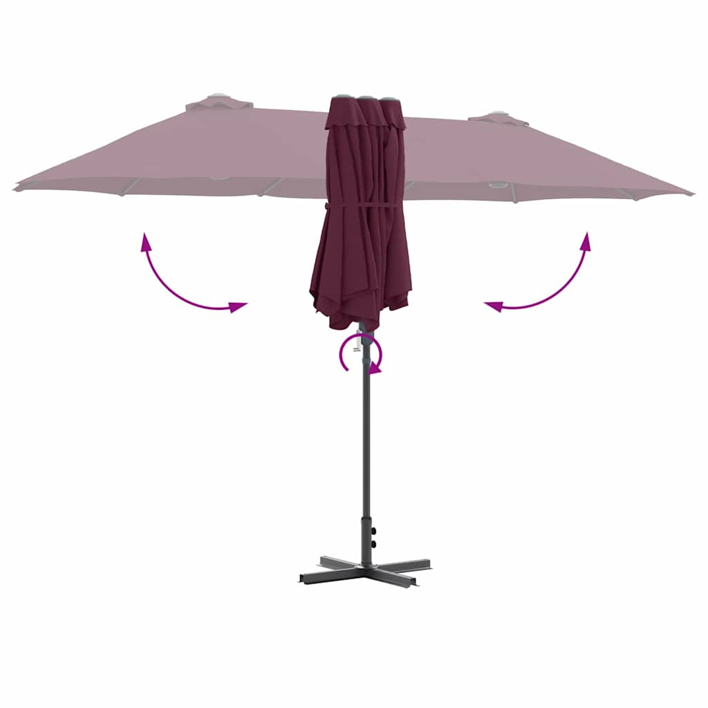 Havesol Bordeaux Rød 370 x 197 x 239 cm Polyester og Aluminium