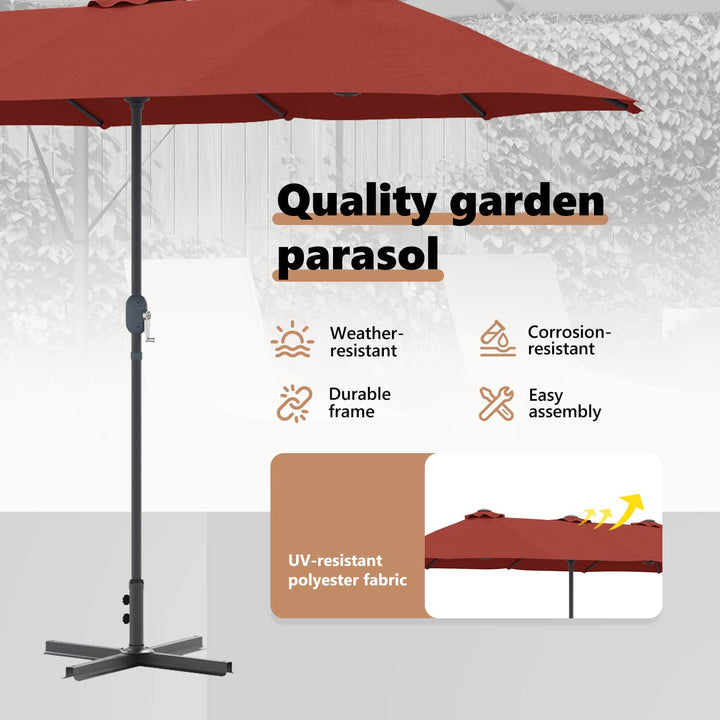 Havesol Terrakotta 370 x 197 x 239 cm Polyester og Aluminium