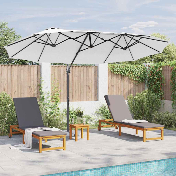 Parasol Sandfarvet 372 x 198 x 243 cm Polyester og Aluminium