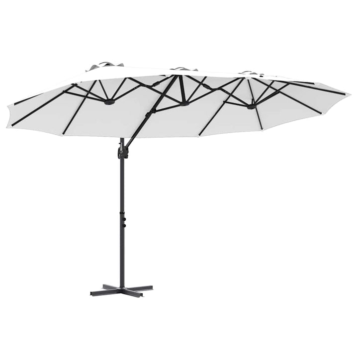 Parasol Sandfarvet 372 x 198 x 243 cm Polyester og Aluminium