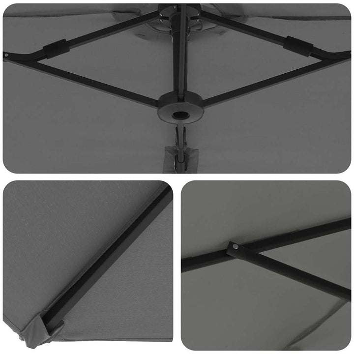 Parasol Antracit 372 x 198 x 243 cm Polyester og Aluminium