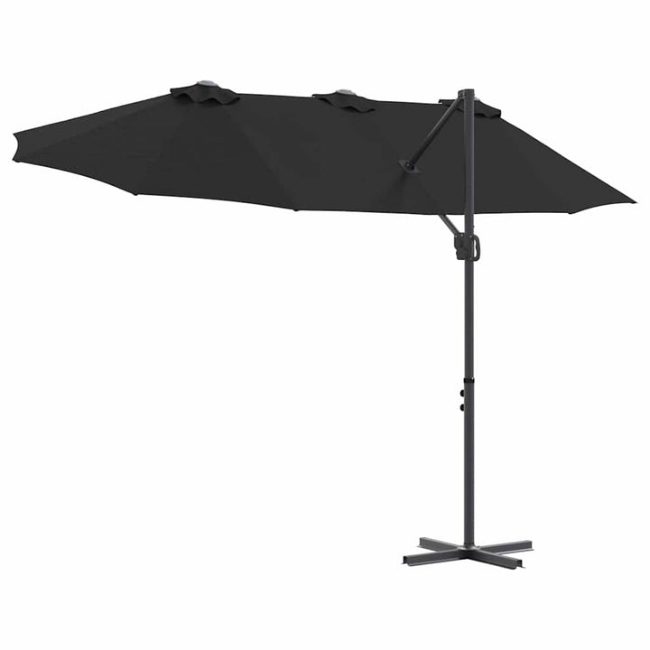 Parasol Sort 372 x 198 x 243 cm Polyester og Aluminium