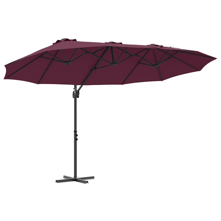 Parasol Bordeaux Rød 372 x 198 x 243 cm Polyester og Aluminium