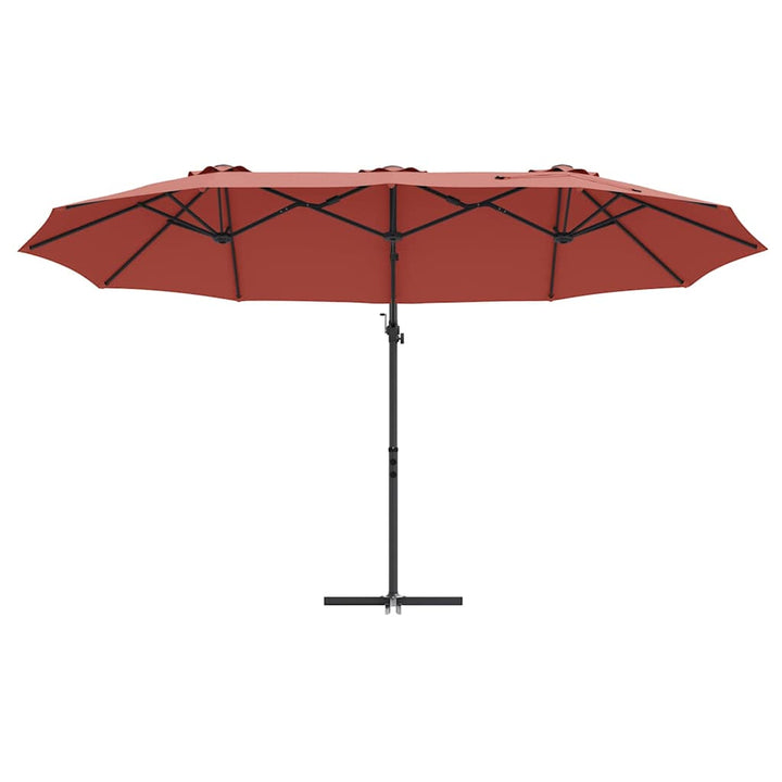 Parasol Terrakotta 372 x 198 x 243 cm Polyester og Aluminium