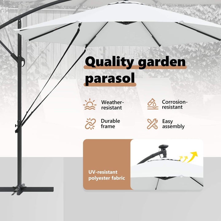 Parasol Sandfarvet 294 x 294 x 248 cm Polyester og Aluminium