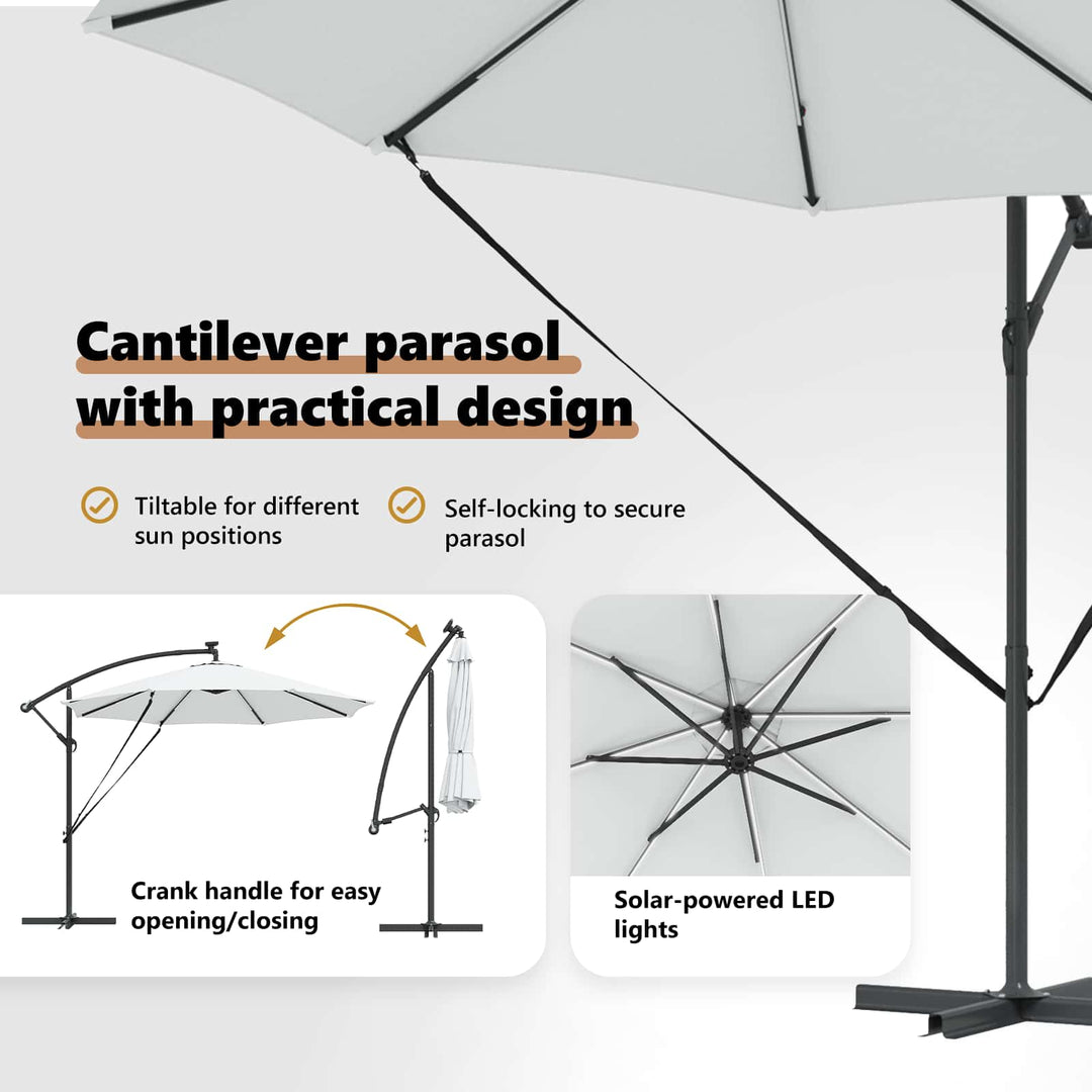 Parasol Sandfarvet 294 x 294 x 248 cm Polyester og Aluminium