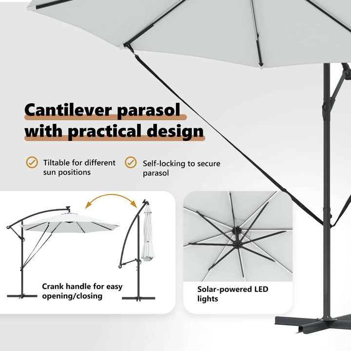 Parasol Sandfarvet 294 x 294 x 248 cm Polyester og Aluminium