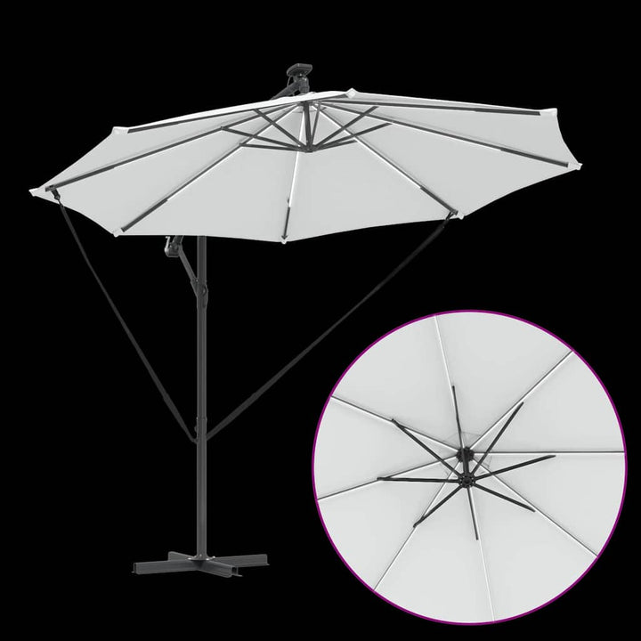 Parasol 294 x 294 x 248 cm Polyester og Aluminium Sandfarvet