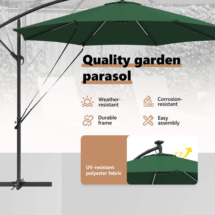 Parasol Grøn 294 x 294 x 248 cm Polyester og Aluminium
