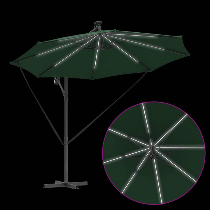 Parasol Grøn 294 x 294 x 248 cm Polyester og Aluminium