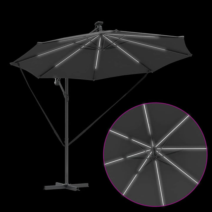 Parasol 294 x 294 x 248 cm Polyester og Aluminium Antracit