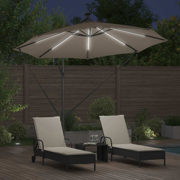 Parasol Gråbrun 294 x 294 x 248 cm Polyester og Aluminium