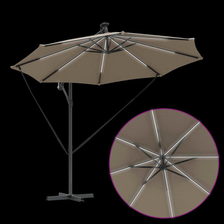 Parasol Gråbrun 294 x 294 x 248 cm Polyester og Aluminium