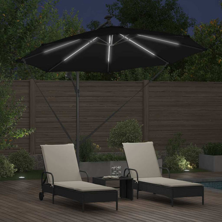 Parasol 294 x 294 x 248 cm Polyester og Aluminium Sort