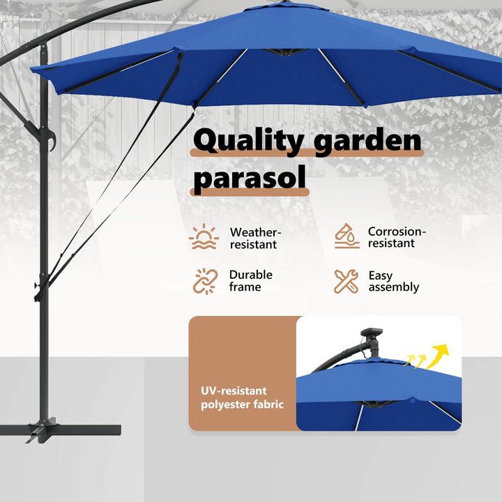 Parasol 294 x 294 x 248 cm Polyester og Aluminium Azurblå
