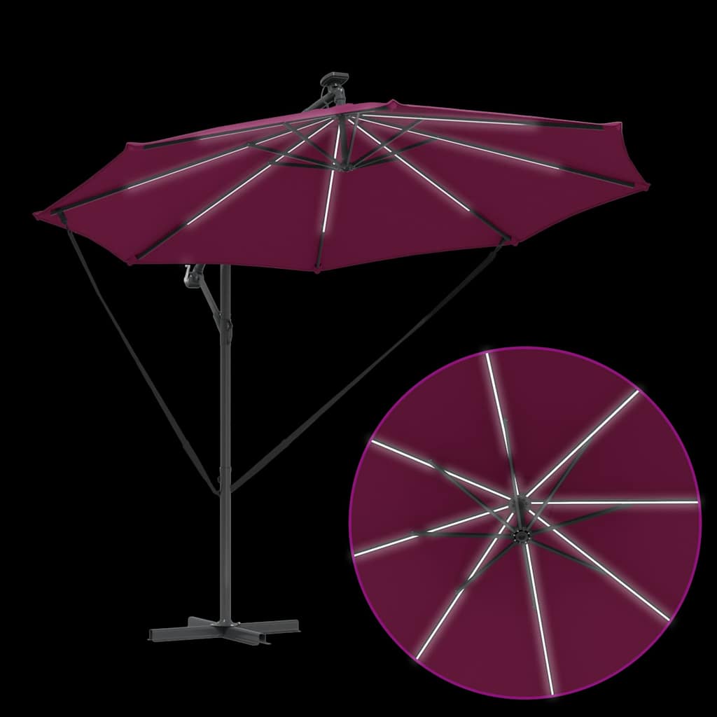 Parasol Bordeaux Rød 294 x 294 x 248 cm Polyester og Aluminium