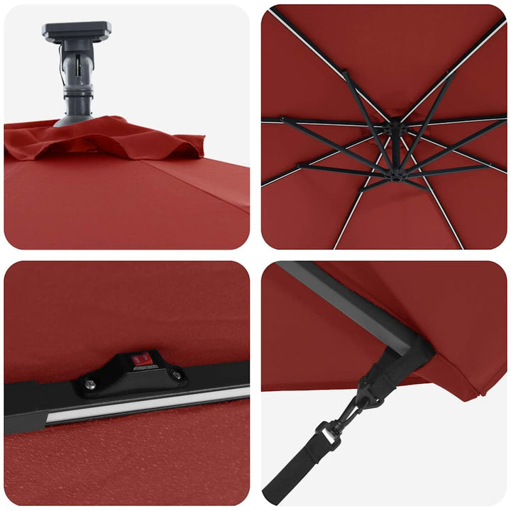 Parasol Terrakotta 294 x 294 x 248 cm Polyester og Aluminium