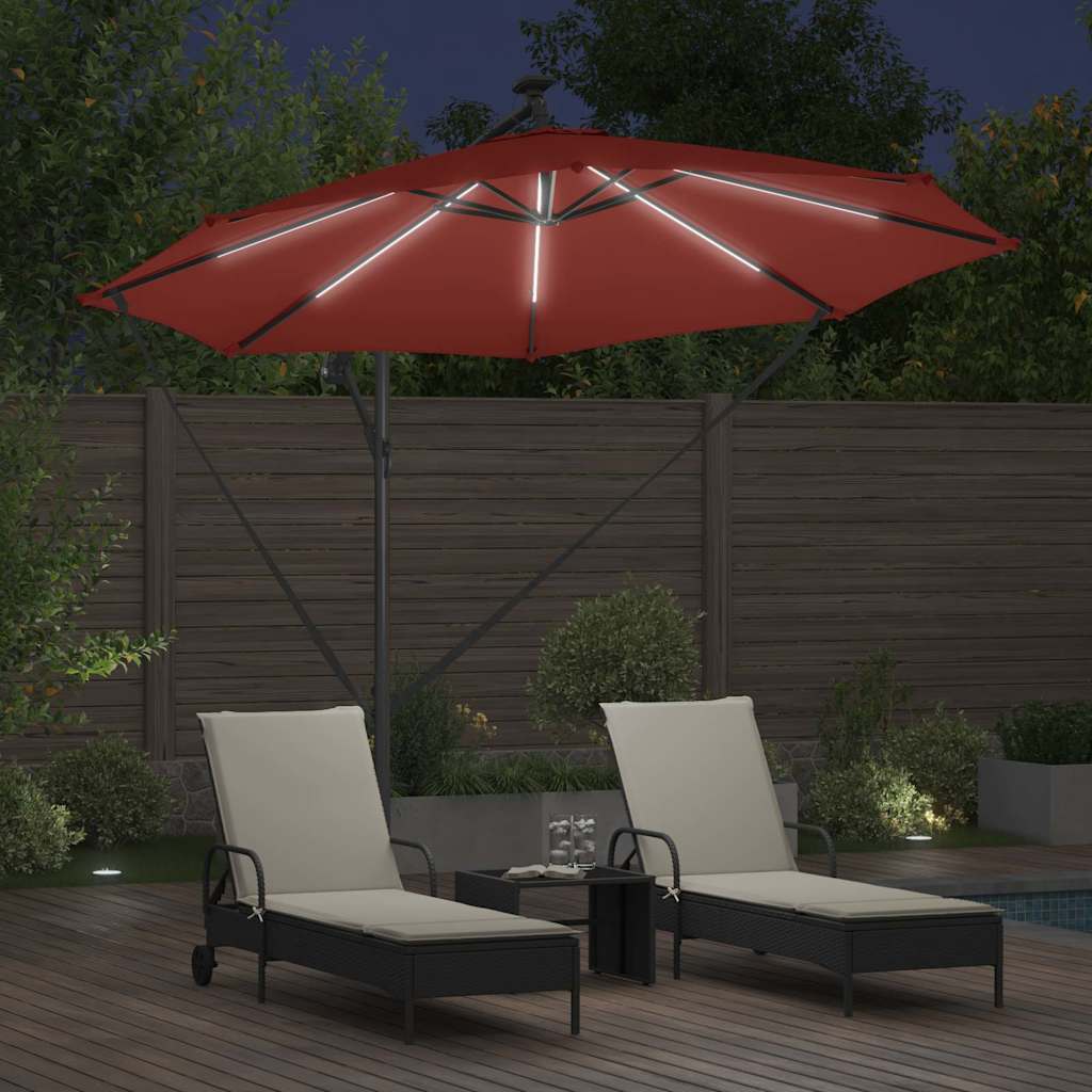 Parasol Terrakotta 294 x 294 x 248 cm Polyester og Aluminium