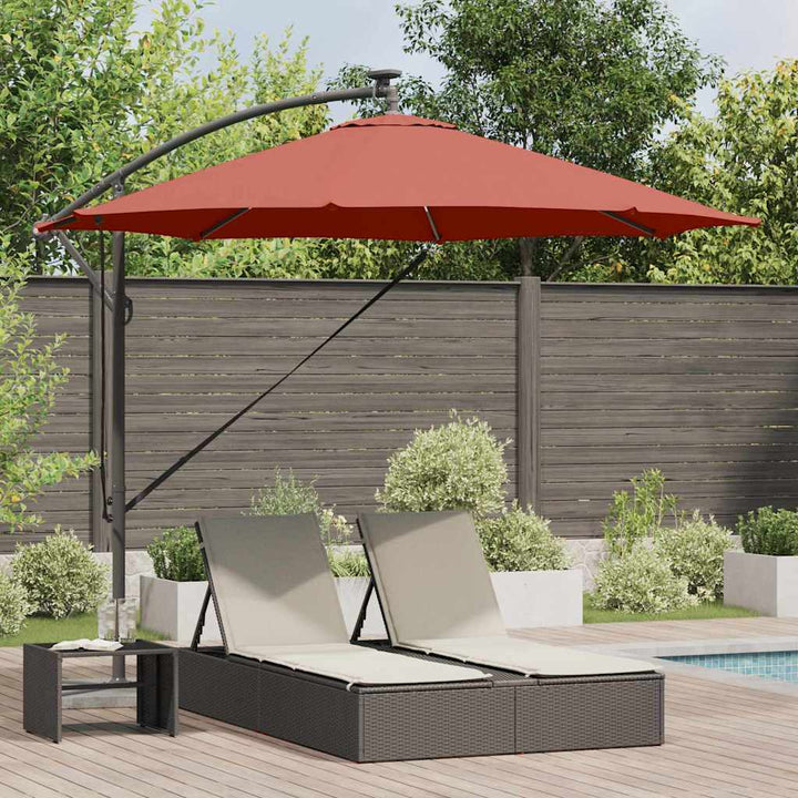 Parasol Terrakotta 294 x 294 x 248 cm Polyester og Aluminium