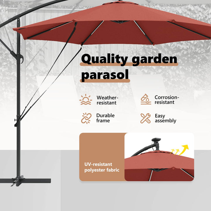 Parasol Terrakotta 294 x 294 x 248 cm Polyester og Aluminium