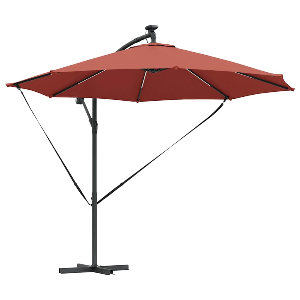 Parasol Terrakotta 294 x 294 x 248 cm Polyester og Aluminium