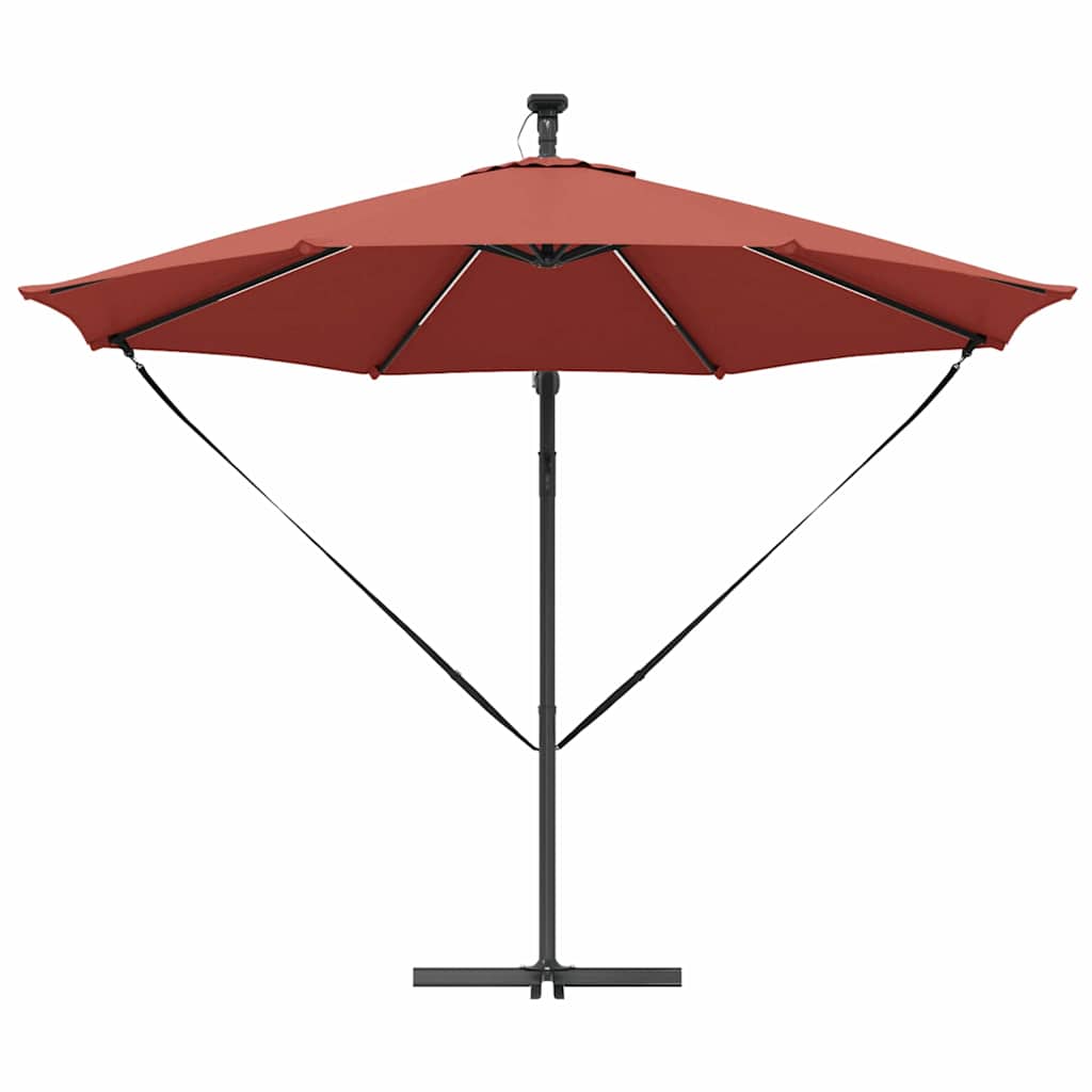 Parasol Terrakotta 294 x 294 x 248 cm Polyester og Aluminium