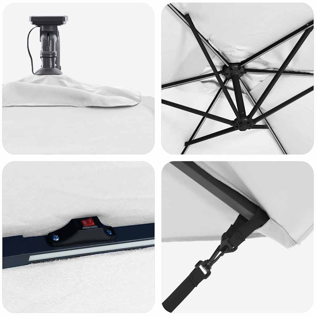 Parasol Sandfarvet 294 x 200 x 270 cm Polyester og Aluminium