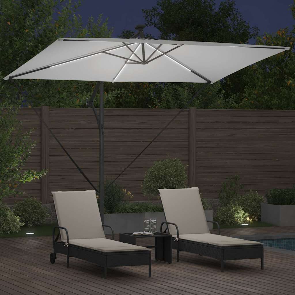 Parasol Sandfarvet 294 x 200 x 270 cm Polyester og Aluminium