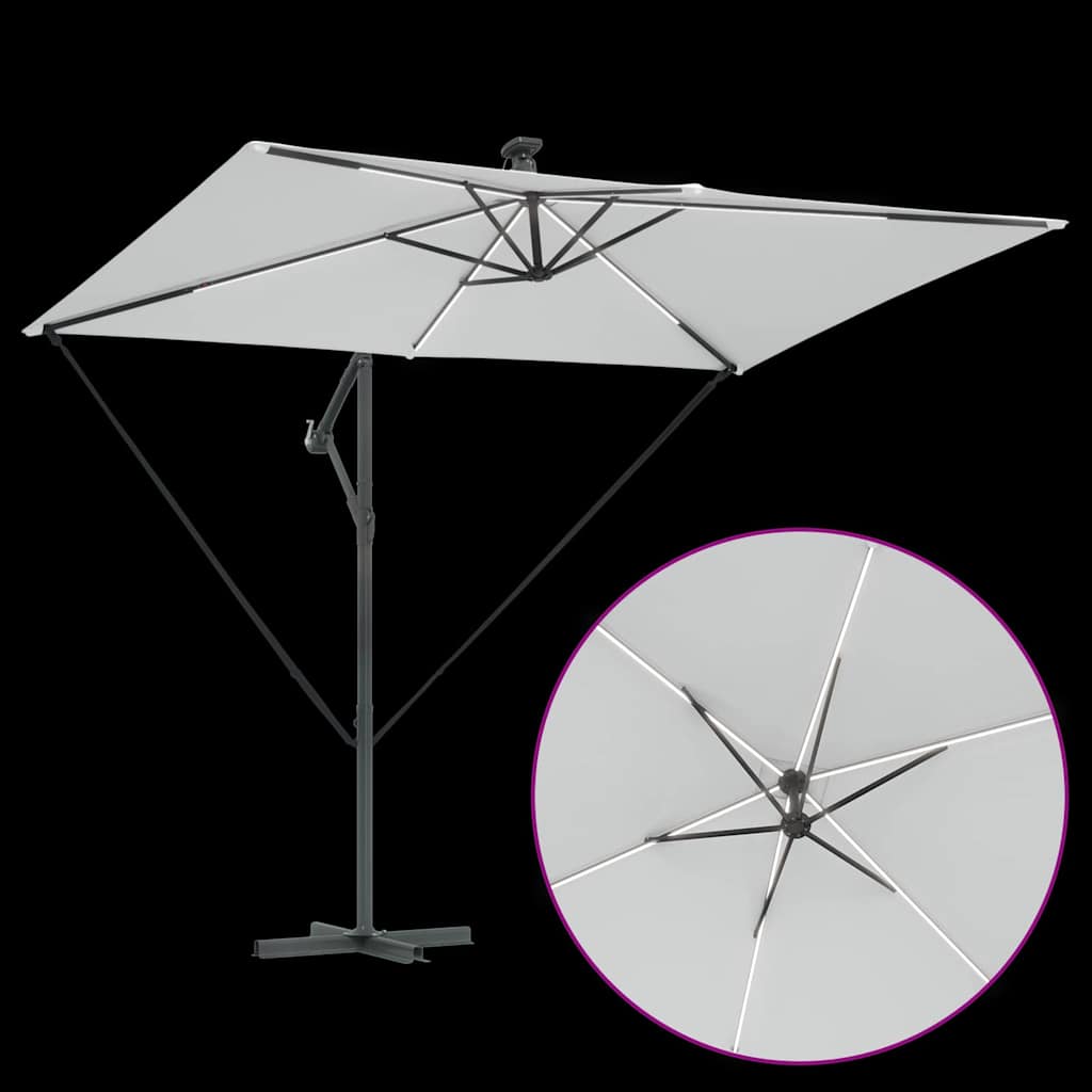 Parasol Sandfarvet 294 x 200 x 270 cm Polyester og Aluminium